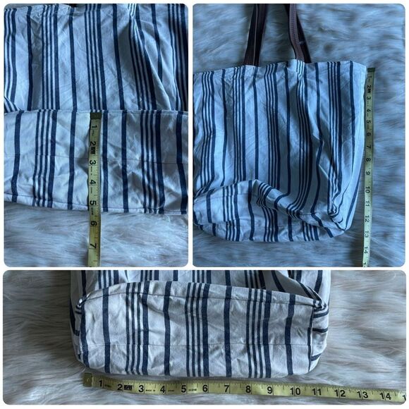 Three Cords x Marine Layer Reversible Tote in White/Blue Stripe - Picture 8 of 13